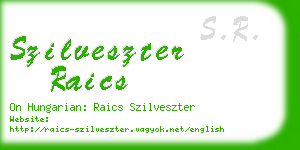 szilveszter raics business card